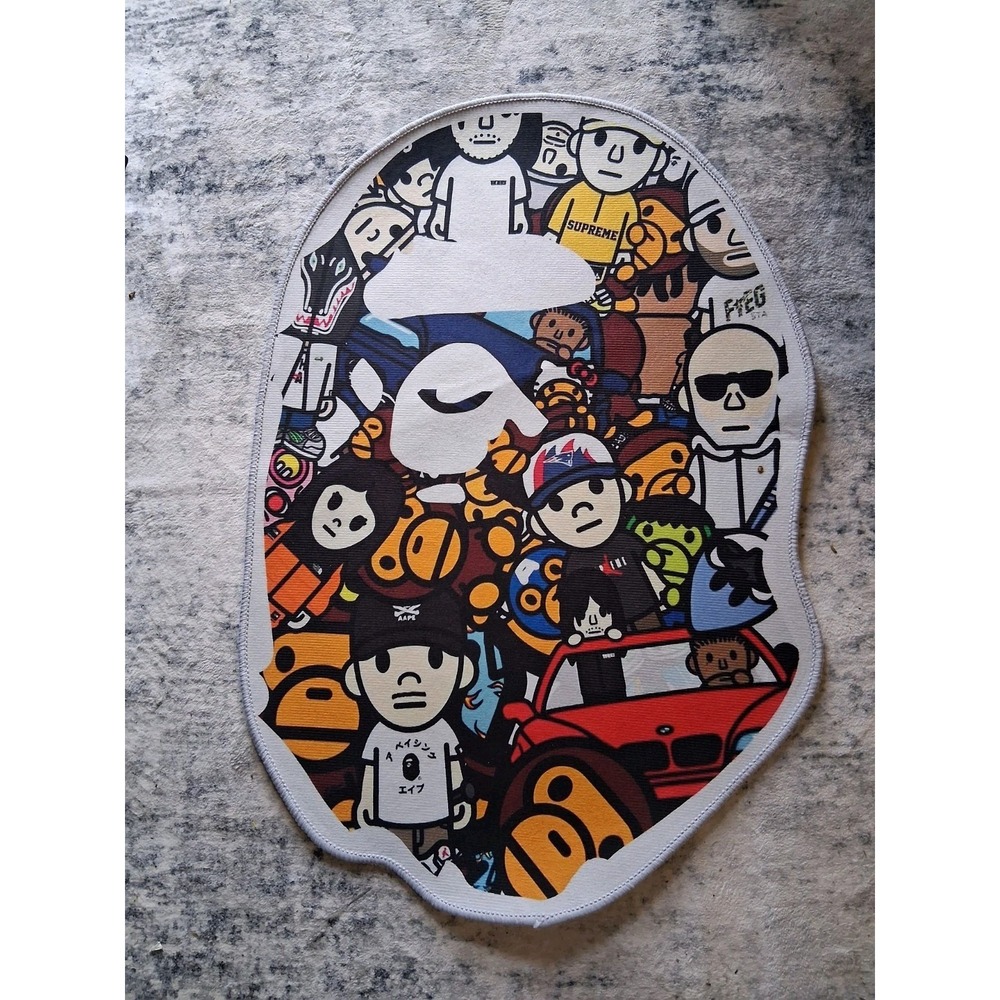 A Bathing Ape Print Area Rug BapeBaby Milo Floor Mat Washable Living Room Custom